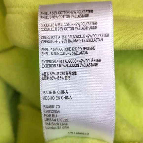 BDG Urban Outfitters Yellow Cropped Long Sleeve Zip Up Hoodie, Size Medium, EUC - Picture 6 of 8